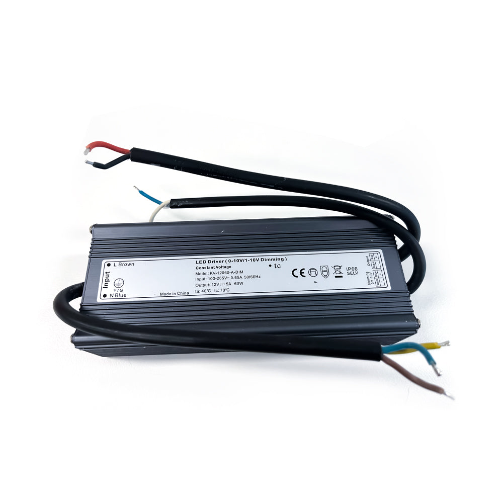 Union Led Drive 60W IP66 Weatherproof 1-10V Dimmable LED Driver 200*68*41mm Constant V ...