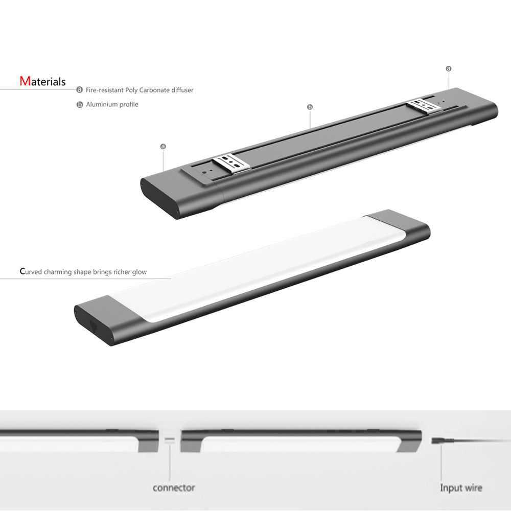 Slim 02 Batten Black 600/900/1200mm LED Ceiling Mounted & Suspension L ...